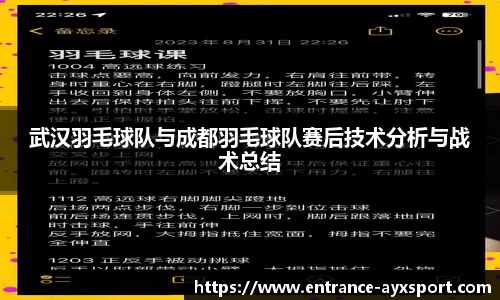 武汉羽毛球队与成都羽毛球队赛后技术分析与战术总结